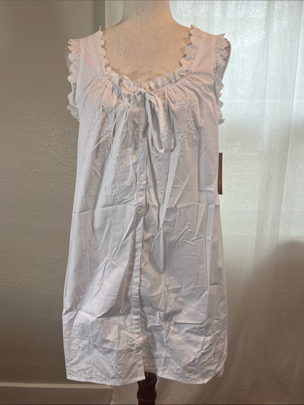 Sorella Caroline Cotton White Eyelet Mini Dress. Size S. NWT